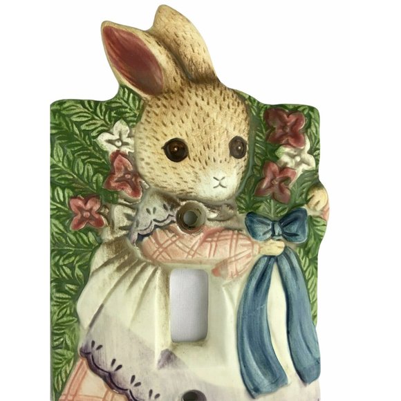Single Wall Light Switch Cover Plate Bunny Rabbit - Picture 1 of 7